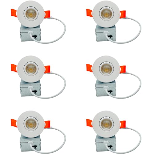 2 inch 5CCT LED Gimbal Led Recessed Light with Junction Box, 40° Beam Angle and 30° Tilted smoothly Eyeball Light, 120V Triac Dimmable, 2.7K/3K/3.5K/4K/5K, CRI>90, 750LM, 10W UL Listed 6PACK