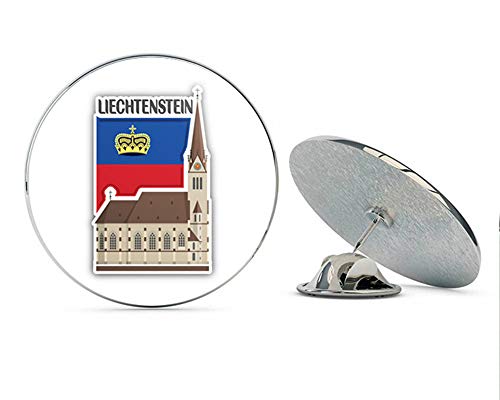 Liechtenstein Flag Slogan Travel Monument Round Metal 0.75