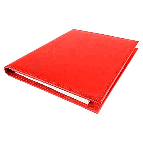 Leather Junior Padfolio With Pen Loop, Business Portfolio Notebook Folder, Portfolio Folder Organizer, 100 Page Pad, Inside Pockets, Card Slots, For Men & Women - Red. #TOP3