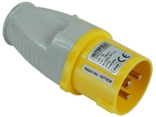 Faithfull FPPPLUG110 Yellow Plug 110V 16A Replacement for 110v Trailing Leads