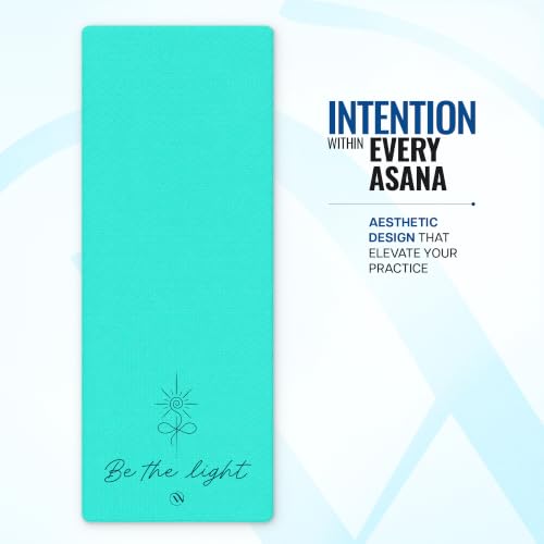 Image of Wiselife Intention 6mm Yoga Mat for Men & Women | Anti-Slip TPE Exercise Mat for Yoga, Pilates, Workout & Fitness (Sea Green, 6 MM)