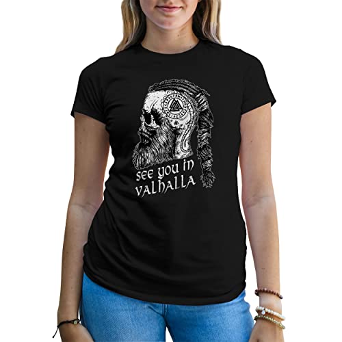 B&S Boutique See You in Valhalla T-Shirt Femme Noir Size M