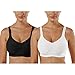 Vertvie Damen 1/2/3er Set Sport BH Einfarbig Ohne Bügel Bustier Klassische Bequem Stretch Bra Mittle Halt Gepolstert Wohlfühl-BH(Schwarz+Weiß,XL)