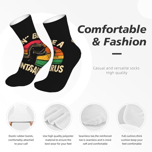 Don't Be a Cuntasaurus Running Socks Ventilating Comfort Cool Crew Socks for Unisex, Painting4