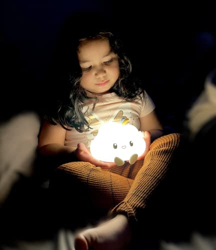Luz nocturna bebé forma nube recargable USB LED color miniatura 4