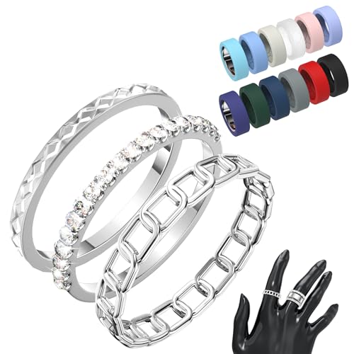 YWXTW Ring Cover for Oura and 14K Gold-Plated Oura Stacking Rings Silver