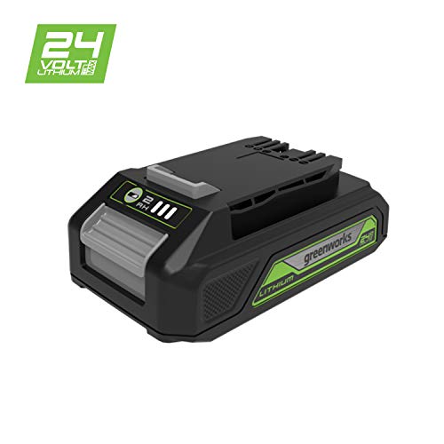 Greenworks Tools Batería G24B2 2ª generación - Batería potente y recargable de Li-Ion 24 V 2.0 Ah adecuada para todos los dispositivos y baterías de la serie de 24 V de Greenworks Tools