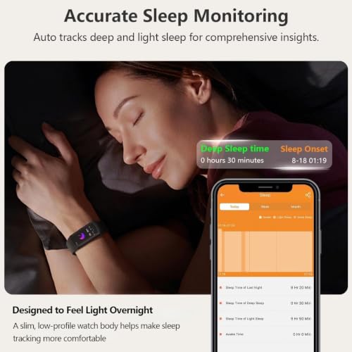 Image of FITVII Slim Fitness Tracker for Women Men, Fitness Watch for Android iOS