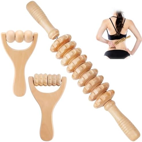 Lot de 3 Masseur Anti Cellulite Bois, Appareil de Massage Roller ...