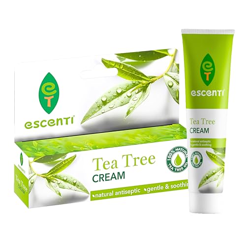 Escenti Tea Tree Cream | 100% Natural TeaTree Oil Antiseptic Gentle & Soothing (28g)