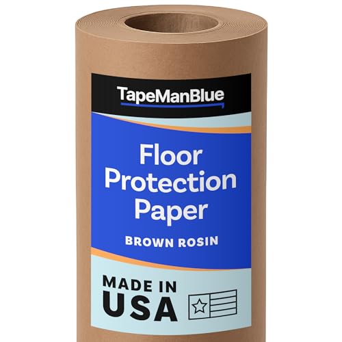 Floor Protection Paper, 36 inch x 166 ft Roll, Made in USA, 69Brown Rosin Masking Paper Roll, 100% Recycled, Thick Floor Covering for Painting, Moving, and Construction