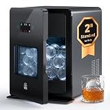 Oylus 2'' Clear Ice Ball Maker – 4 Ice Spheres in 35min, 144 pcs/Day, Auto&Manual Fill, Fast Round Ice Machine with LCD Touch Panel, Self-Cleaning, Home & Bar Maker for Whiskey Bourborn Gift