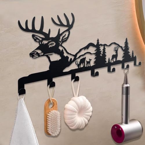 Image of Ventuos Metal Wall Mounted Key Holder with 6 Hooks, Modern 1 Design, Key Organizer for Home Office Bedroom Entryway