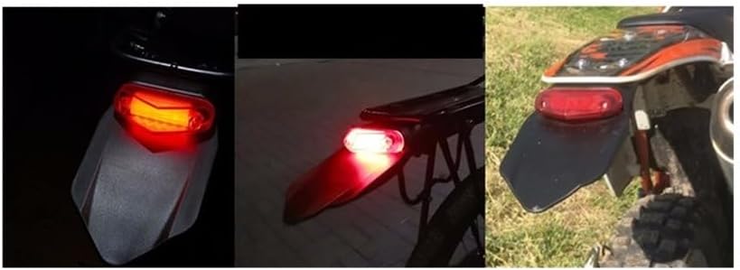 ユニバーサルバイクLEDテールライト＆リアマッドガードマッドガードテールライト ライト・テイル(Black)