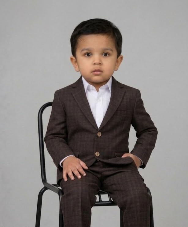 Image of SaintX Kids Boys Premium Blazer | Stretchable Structured Performance Grade Fabric | Fully Lined | Slim Fit | Formal & Casual Multi-Purpose Coat (1-14 Years KB02)