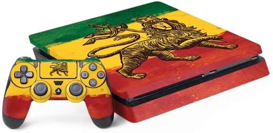 Skinit Decal Gaming Skin Compatible with PS4 Slim Bundle - Marijuana Green Checkered Design
