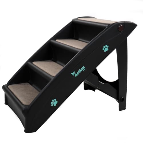 Actiaspet Dog Pet Access Stairs - Indoor/Outdoor Steps suitable for Cars Sofas Bedrooms - Lightweight & Portable with Non Slip Grips