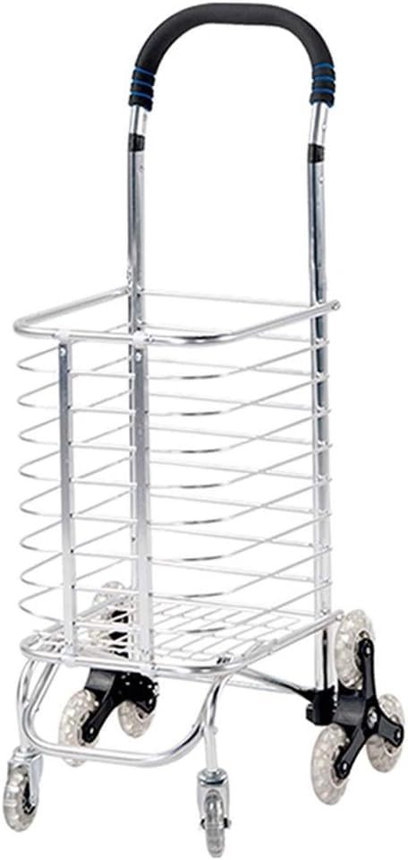 Trolleys, Carro Plegable de Mercado de Aleación de Aluminio para Compras con 8 Ruedas para Subir Escaleras miniatura 1