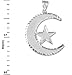 Claddagh Gold Sterling Silver Islamic Charm Crescent Moon and Star Pendant