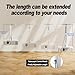 Perfectisan Projector Stand - Single Hole Hanging Height Adjustable Ceiling/Wall Mount, Aluminum Alloy Material, Load 33 lbs - Silver