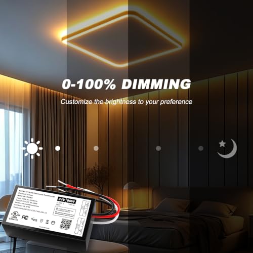 Image of 24V 96W Dimmable LED Driver UL Listed Transformer for Lutron & Leviton | Triac ELV /MLV LED Transformer Compatible with Lutron&Leviton Switches, Dimmable Power Supply for Light Flicker Free Dimming