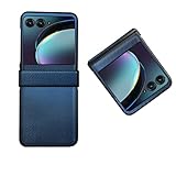 shingtomua for Motorola Razr Plus 2023 Case Carbon Fiber Design Shockproof Back Cover Cover for Moto Razr+ 2023 Shell (Blue)