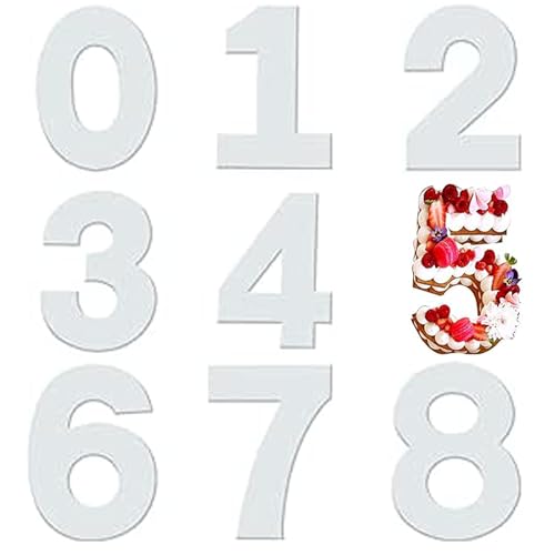 12 inch Moule number cake grand format Moules à Gâteaux Numériques en Acryliques pochoir gateau 0-9 Pour Crème de Gâteau aux Fruits Gâteau de Mariage...