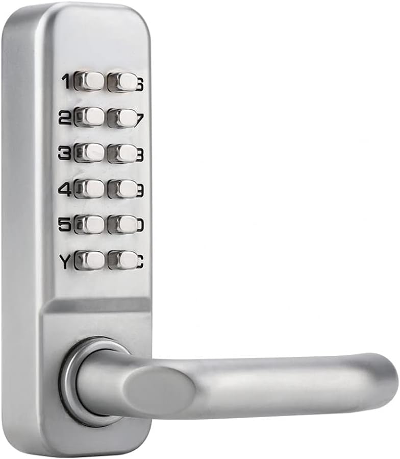 Digital Door Lock Password Door Locks Smart Code Keypad Password Keyless Mechanical Door Lock Locker (Color : Silver, Size : 14.2cm*4.4cm)