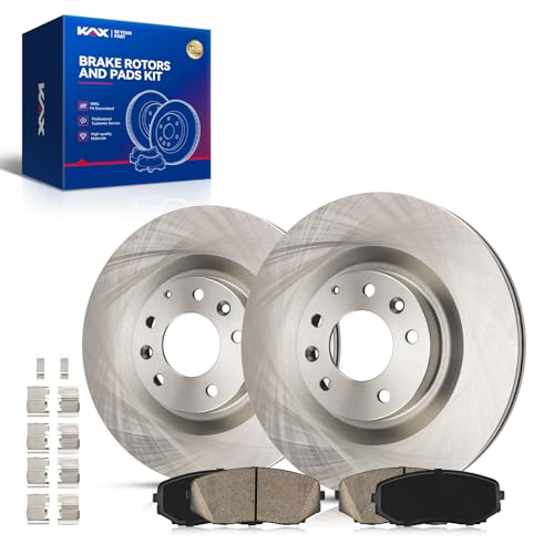 Image of KAX Front Brake Kit, OE Brake Rotors and Ceramic Brake Pads | Fits Mazda CX-9 2007 2008 2009 2010 2011 2012 2013 2014 2015, Automotive Replacement Brake Kit