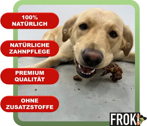 FROKI Premium Welpensticks vom Rinder-Euter für große & kleine Hunde 500g | 100% Rind | 100% Natürlich | Futter-Snack | Hunde-Leckerlis | Natur-Kausnack | Zahnpflege | ohne Zusatzstoffe