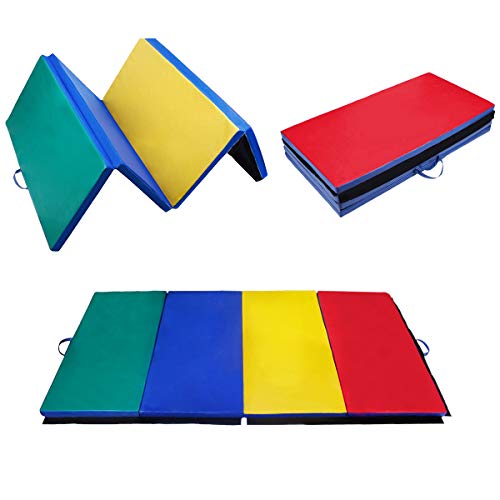 Polar Aurora 4'x10'x2 Thick Folding Gymnastics Exercise Mat Aerobics Stretching Yoga Mats (4 Color)