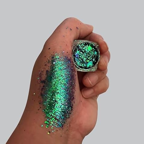 SZDYM Super shine duochrome powder,Colorful neon eye shadow flakes,Multi-Reflective Finishes Makeup,0.26 Grams Pressed Highly Pigmented Minerals (#06) Cover