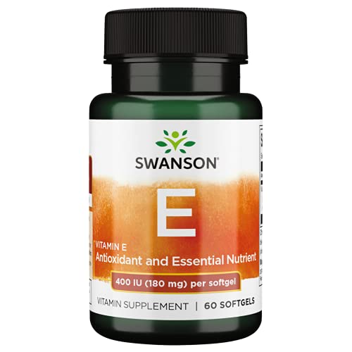 Vitamínicos, Swanson Vitamin E 400 Iu (180 mg) 60 Sgels