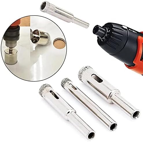 UPTODATETOOLS 10 Pcs 8mm-50mm Glass Hole Saw Drill Bit Set Cutting Remover Tools for Tiles Marble Granite Stone Ceramic DIY Diamond Hole Saw 4