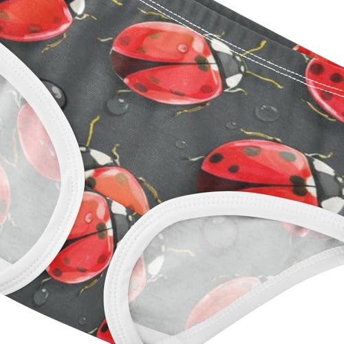 Fancy Girls Underwear Toddler 2t Cotton Panties Little Girl Red Ladybugs Black Spots Black Underpants Briefs4