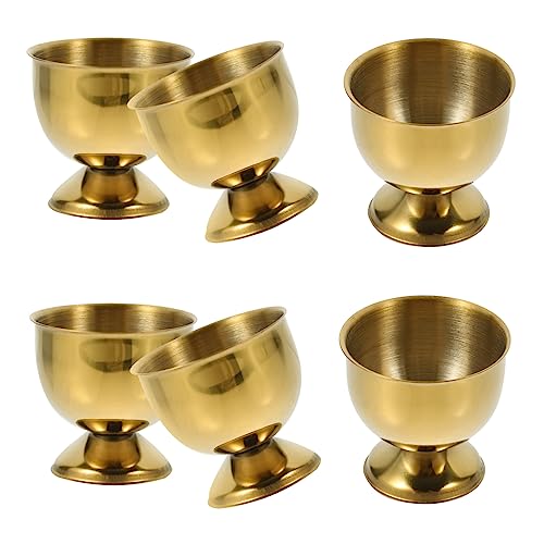 MUCKLILY Metal Egg Cup Egg Holder Boiled Stand 6pcs Trays Sleek Cups for Breakfast