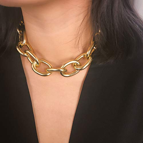 Cloace XL-128-130 Chunky Choker Necklace Gold Cuban Link Chain Thick Necklaces Punk Jewelry thumb #5