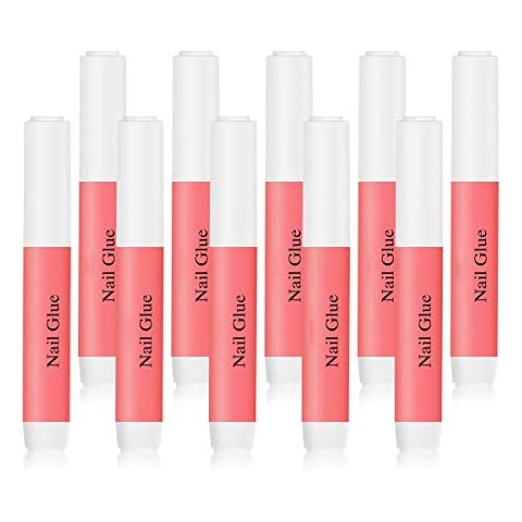 Nail Glue for Acrylic Nails - 10 Pcs Nail Tips Glue Fake False Nails Forms Adhensive Glue, 0.07 oz Cover