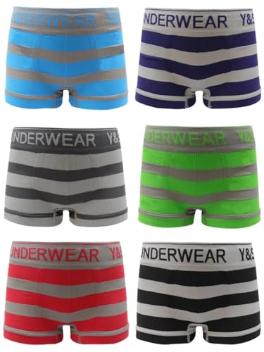 Palleon 6er Pack Jungen Boxershorts | Bequeme Microfaser Kids Retroshorts | Kinder Unterhosen mit elastischem Bund | Atmungsaktiv & Pflegeleicht (DE/NL/SE/PL, Numerisch, 128, 140, Regular, mehrfarbig)
