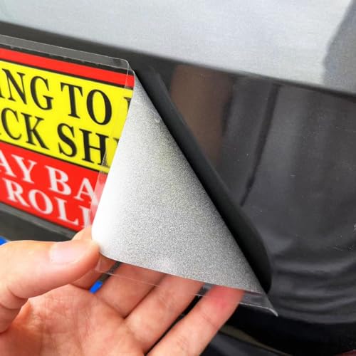 Image of Student Driver Sticker,Learning to Drive Stick Shift Stay Back May Roll Back,9X4 inch Reflective Car Sticker Bumper Sign for Manual Transmission 2PACK