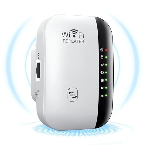 DAJASD WLAN-Verstärker, WLAN-Repeater 300 Mbit/s mit Ethernet- und WPS-Port, Repeater/AP-Modus, kompatibel mit allen WLAN-Geräten