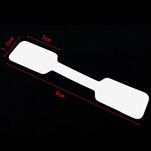 AKOAK 100 Pcs/Lot 1.2cm x 6cm Blank White Paper Price Tag Labels Jewelry Display Cards Labels Ring Sticker Hangtags - Thumbnail 2
