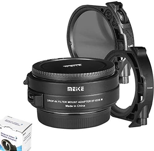 Meike MK-EFTM-C Metal Auto-Focus Mount Lens Adapter with Drop-in Filters Variable ND and UV Filters Converter for Canon EF to EOS-M