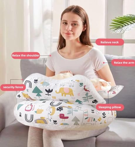 Image of Feeding Pillow for New Born Baby with Detachable Cover Breast Feeding & Maternity Nursing Pillow for Breastfeeding Set of Support for Baby Feeding Pillow with Removable Cover