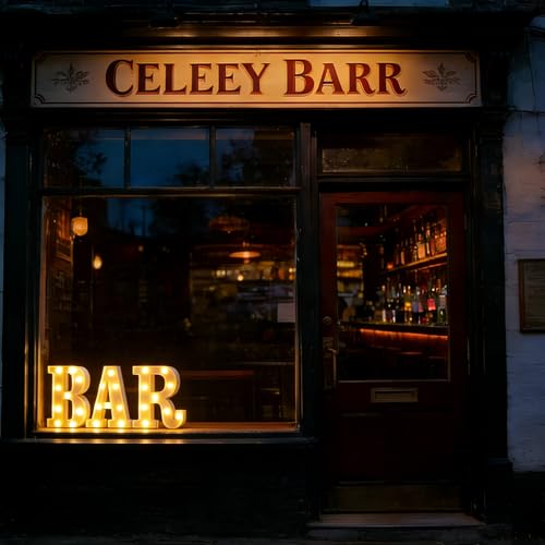 SUQ LED Marquee Letters Lights, BAR Signs, Letter Lamp, Illuminated Bar Sign, Battery Powered, Letters Night Light, Light Up Letters Decoration, Industrial Style, for BAR Pub Home Party Wedding Wall - Image 2