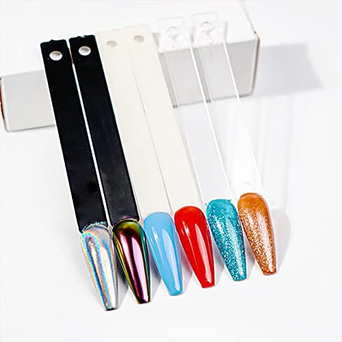 Honey Joy HJ-NT069-WHITE 2 Sets 100 Tips Coffin Ballerina Fan Shape Plastic Nail Art Tips Display Polish Board Display Practice Sticks With Metal Split Ring Holder,Nt080 thumb #2