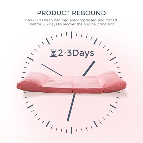 Image of MAXYOYO Folding Sofa Bed, Convertible Chair Couch, Floor Bean Bag Sofa