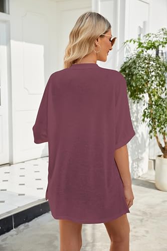 Image of Yekaty Lightweight Cardigans for Women Casual Summer Short Sleeve Cardigan Open Front Beach Coverups 2026