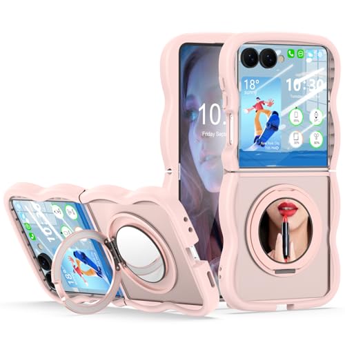 Coque Galaxy Z Flip 7 fine rose antichoc à béquille magnétique