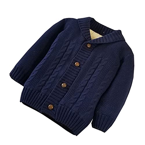 Baby Boys Girls Hoodie Sweaters Toddler Cardigan Warm Outerwear Winter Coat Navy #TOP2